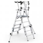 CLIMB-IT® FOLDING TELESCOPIC LARGE PLATFORM STEP with SAFETY GATES - 4+1 Tread CAV945