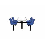 Canteen Table 1 Way Access 4 Seats Steel/Polypropylene/Chipboard Blue/Black/White CBT41Z