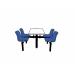 Canteen Table; 1 Way Access; 4 Seats; Steel/Polypropylene/Chipboard; Blue/Black/White CBT41Z