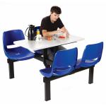 Canteen Table 2 Way Access 4 Seats Steel/Polypropylene/Chipboard Blue/Black/White CBT42Z