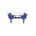 Canteen Table; 2 Way Access; 4 Seats; Steel/Polypropylene/Chipboard; Blue/Black/White CBT42Z
