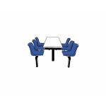 Canteen Table 1 Way Access 6 Seats Steel/Polypropylene/Chipboard Blue/Black/White CBT61Z
