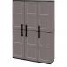 Utility Cupboard; 3 Doors; 3 Shelf; Two Tone Grey CLD163T