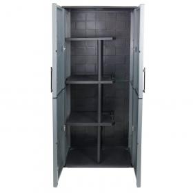 Utility Cupboard; 2 Doors; 3 (Half Shelves) Shelf; Two Tone Grey CLD163U