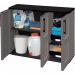 Utility Cupboard; 3 Doors; 1 Shelf; Two Tone Grey CLT084T