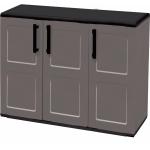 Utility Cupboard 3 Doors 1 Shelf Two Tone Grey CLT084T