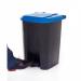 Pedal Bin; 50L; Polypropylene; Grey Body & Blue Lid CPB50Z_Blue Lid