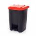 Pedal Bin; 50L; Polypropylene; Grey Body & Red Lid CPB50Z_Red Lid