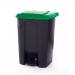 Pedal Bin; 80L; Polypropylene; Grey Body & Green Lid CPB80Z_Green Lid