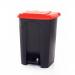 Pedal Bin; 80L; Polypropylene; Grey Body & Red Lid CPB80Z_Red Lid