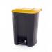 Pedal Bin; 80L; Polypropylene; Grey Body & Yellow Lid CPB80Z_Yellow Lid