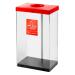 Clear Recycling Bin c/w Sticker 60L; Clear Body; Red Lid; Plastic CRB060_RDLPLST