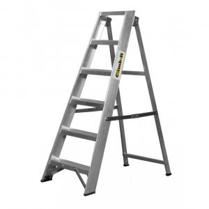 Climb-It Aluminium Swingback Stepladder; 5 Tread; 150kg; Silver CTS05Z
