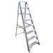 Climb-It Aluminium Swingback Stepladder; 8 Tread; 150kg; Silver CTS08Z