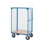 Distribution Trolley Without Doors Fixed/Swivel (x2 Braked) Castors Steel/Veneer 500kg Blue/Veneer DT603Y