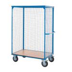 Large Distribution Trolley Without Doors Fixed/Swivel (x2 Braked) Castors Steel/Veneer 500kg Blue/Veneer DT903Y