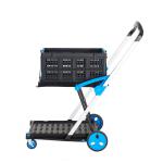 Proplaz Clever Trolley c/w 1 Folding Box Injected Moulded Plastic/Anodised Aluminium 70kg Black/Blue/Silver GC062Y