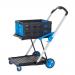 Proplaz Clever Trolley c/w 3 Folding Boxes; Injected Moulded Plastic/Anodised Aluminium; 70kg; Black/Blue/Silver GC062Y&2xGC066Z