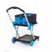 Proplaz Clever Trolley c/w 4 Folding Boxes; Injected Moulded Plastic/Anodised Aluminium; 70kg; Black/Blue/Silver GC062Y&3xGC066Z