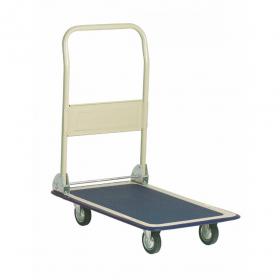 Economy Folding Trolley; 725 x 472 x 820; Fixed/Swivel Castors; Steel; 150kg; Light Grey/Blue GI102Y