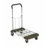 Multi Position Trolley with Moulded Ends 760 x 440 x 930 Fixed/Swivel Castors Aluminium 150kg Silver/Olive GI111Y