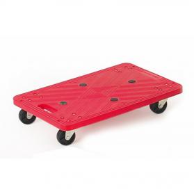 Mini Platform Dolly 600 x 400 x 110 Swivel Castors Injected Moulded Plastic 100kg Red GI154Y_Red