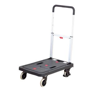 Foldaway Platform Trolley PlasticAluminium 120kg BlackGrey GI392Y