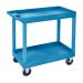 Super Strength Multi Purpose Trolley; 2 Storage Trays; 895 x 457 x 920; Swivel (x2 Braked)Castors; Polyethylene; 180kg; Blue GI402L