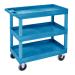 Super Strength Multi Purpose Trolley; 3 Storage Trays; 895 x 457 x 920; Swivel (x2 Braked)Castors; Polyethylene; 180kg; Blue GI403L