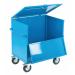 Security Trolley; Solid Sides with Lockable Lid  Fixed/Swivel (x2 Braked) Castors; Steel; 350kg; Blue GIS72S