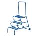 Fort Stable Step; 3 Tread With handrail  Mesh; Blue GS3113M
