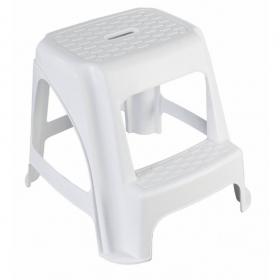 Step Stool; 2 Tread; High Quality Plastic; 130kg; White HE400Z