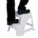 Step Stool; 2 Tread; High Quality Plastic; 130kg; White HE400Z