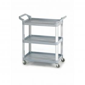 Shelf Trolley; 3 Tier; Swivel Castors; AluminiumPlastic; 100kg; GreySilver HI424Y