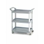 Shelf Trolley 3 Tier Swivel Castors Aluminium/Plastic 100kg Grey/Silver HI424Y