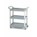 Shelf Trolley c/w 2 Hook-On Buckets 3 Tier Swivel Castors Aluminium/Plastic 100kg Grey/Silver HI424Y&HI004Z