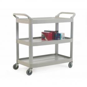 Large Shelf Trolley 3 Tier Swivel Castors Aluminium/Plastic 120kg Grey/Silver HI524Y