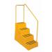 Heavy Duty Polyethylene Industrial Step; 4 Tread with Handrail; Yellow HPE05Z_Yellow