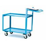 Large Order Picking Trolley 2 Shelves Angle Iron/Steel 250kg Blue KTI14Y