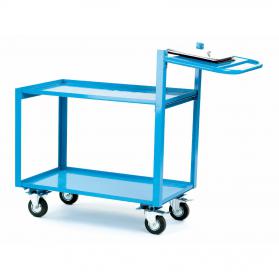 Large Order Picking Trolley 2 Shelves Angle Iron/Steel 250kg Blue KTI14Y