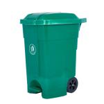 Pedal Bin c/w Recycling Stickers Set of 3 70L 30% Recycled Polyethylene Green LPB70Y_Green
