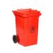 Wheelie Bin; 80L; 30% Recycled Polyethylene; Red/Orange LWB80Y_Red/Orange