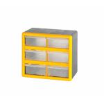 Compartment Storage Box 6 large drawers Yellow/Grey MSB06Z