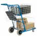 Medium Premium Mail Distribution Trolley with Rear Pannier Basket; Blue MT984Y&PB800Z