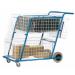 Large Premium Mail Distribution Trolley with Rear Pannier Basket; Blue MT985Y&PB800Z