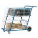 Large Premium Mail Distribution Trolley with Rear Pannier Basket Blue MT985Y&PB800Z