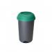 Open Top Bin; 50L; Grey Body; Green Lid; Plastic OP050Z_GRL