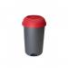 Open Top Bin; 50L; Grey Body; Red Lid; Plastic OP050Z_RDL