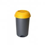 Open Top Bin; 50L; Grey Body; Yellow Lid; Plastic OP050Z_YWL