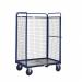 The picture shows GPC Industries Ltd Warehouse Trolleys Distribution Trucks - 1500H with sides and back, measuring 1200 x 800. The trolleys are navy blue in color and are designed for efficient loading and distribution in a warehouse setting.